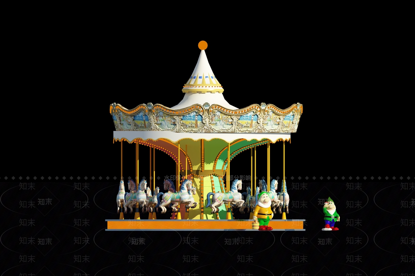 现代游乐场设备3D模型下载【ID:897420660】