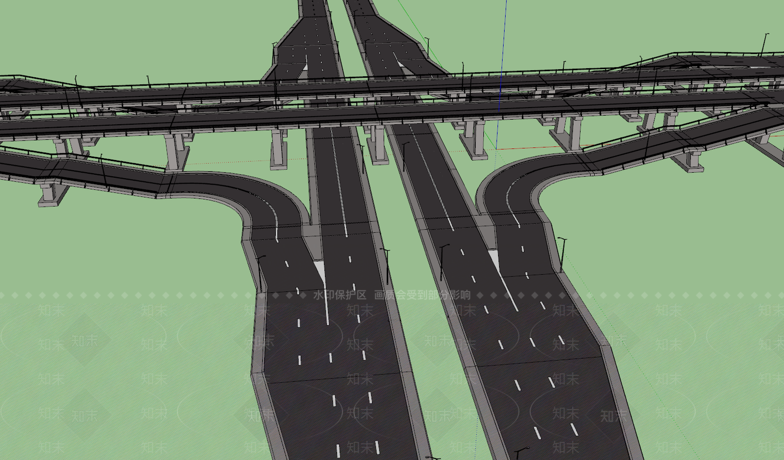 现代道路SU模型下载【ID:797423344】