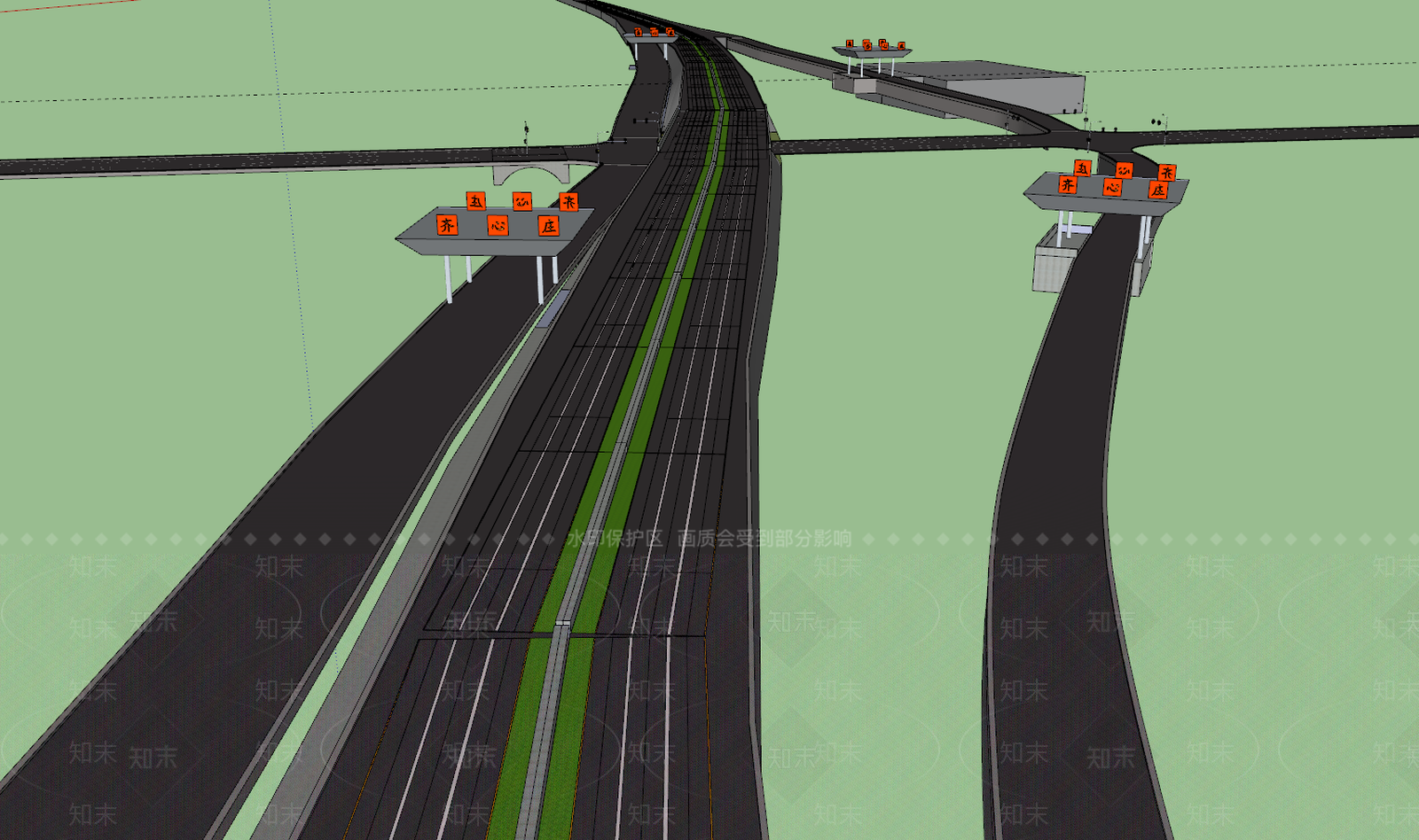 现代道路SU模型下载【ID:797424335】