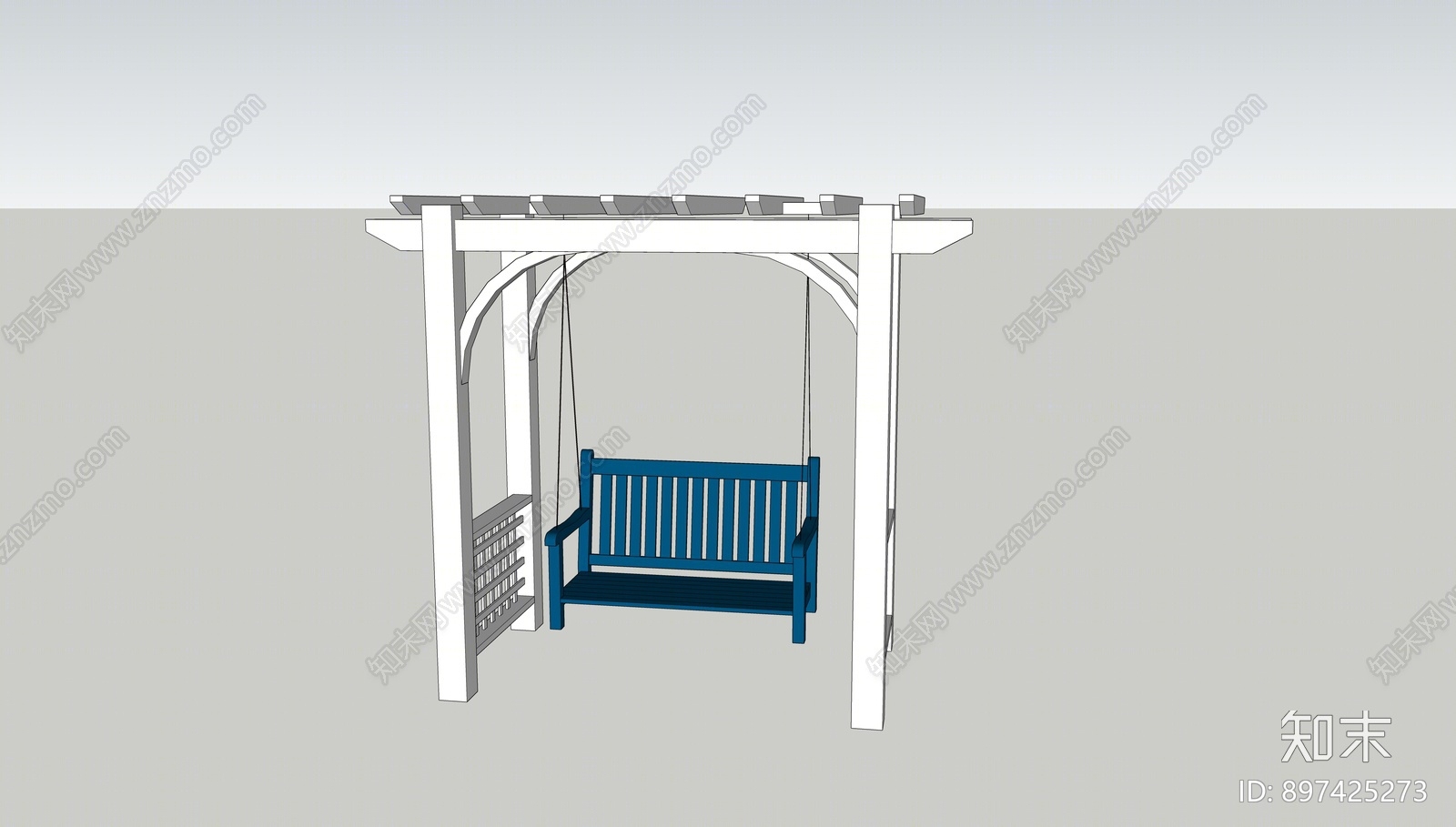 北欧庭院花园秋千SU模型下载【ID:897425273】