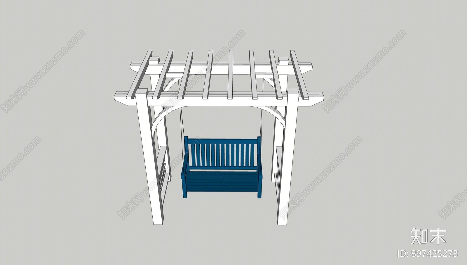 北欧庭院花园秋千SU模型下载【ID:897425273】