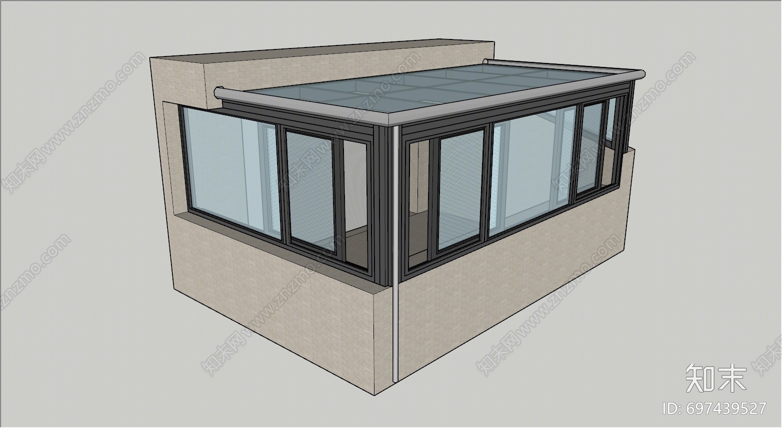 现代阳光房SU模型下载【ID:697439527】