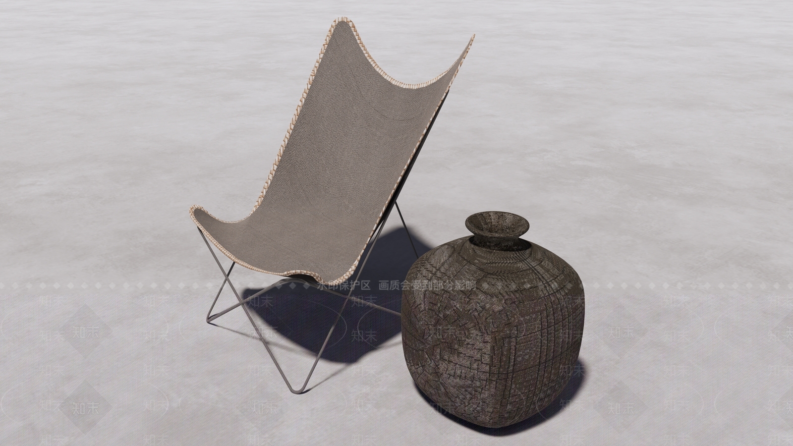 侘寂休闲椅SU模型下载【ID:997444418】