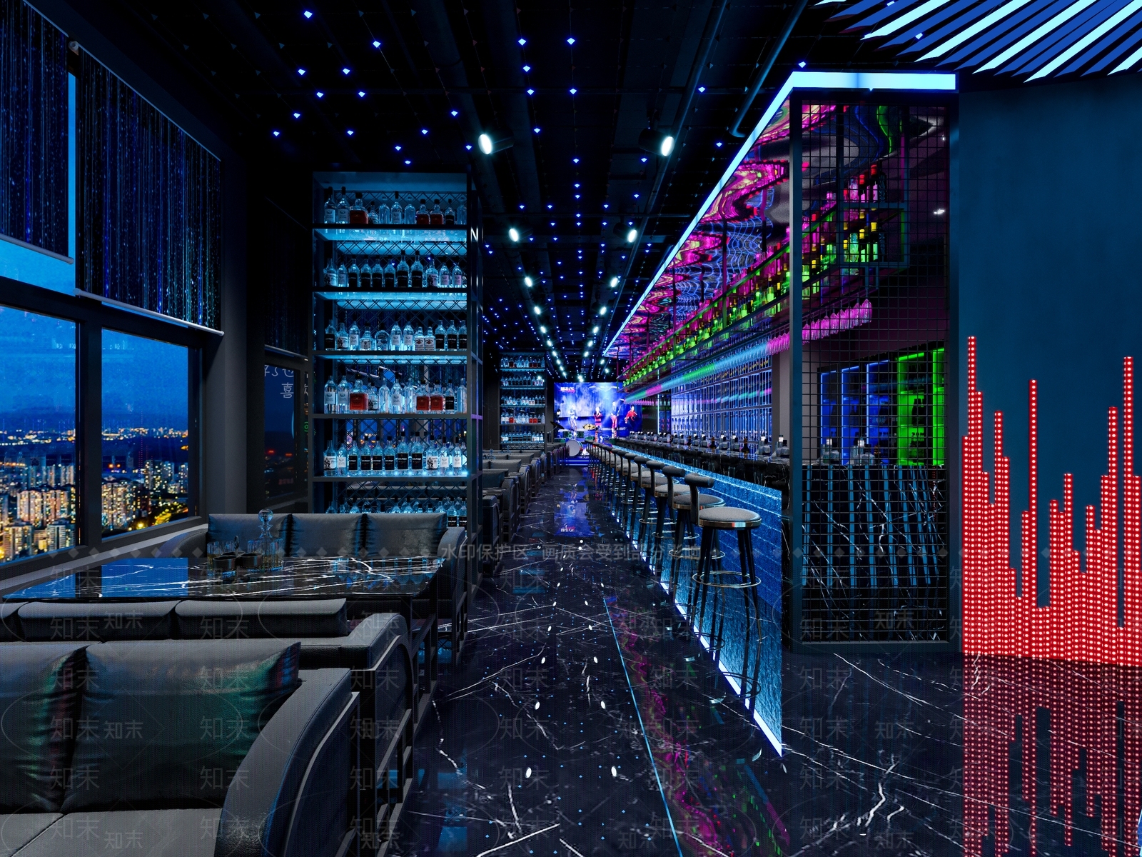 现代酒吧3D模型下载【ID:497464418】