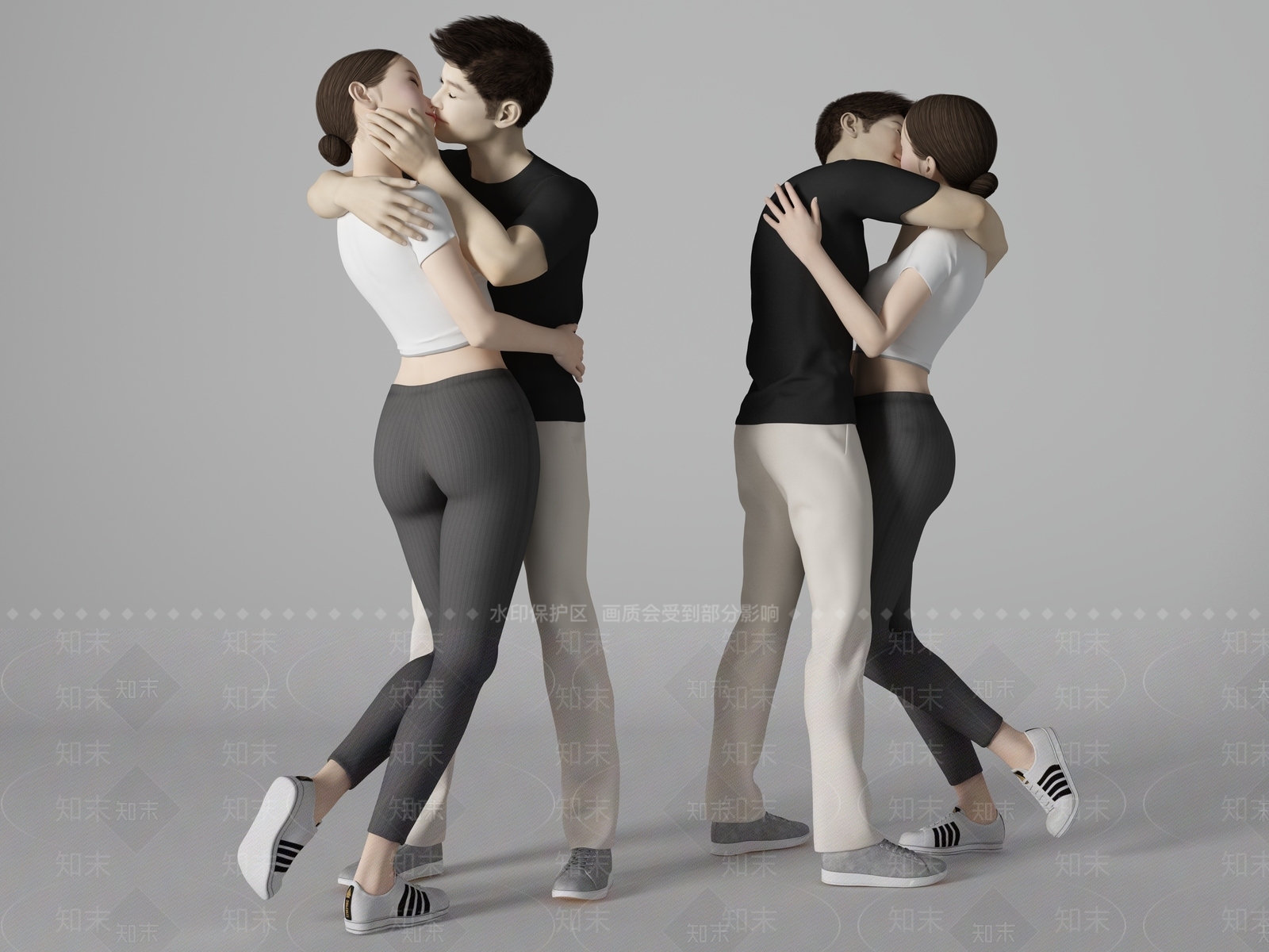 现代情侣3D模型下载【ID:697471513】