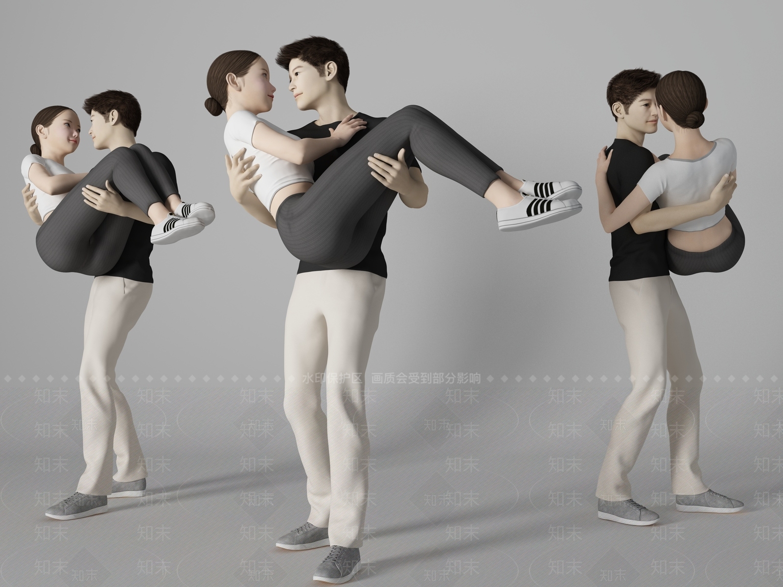 现代情侣3D模型下载【ID:697471507】