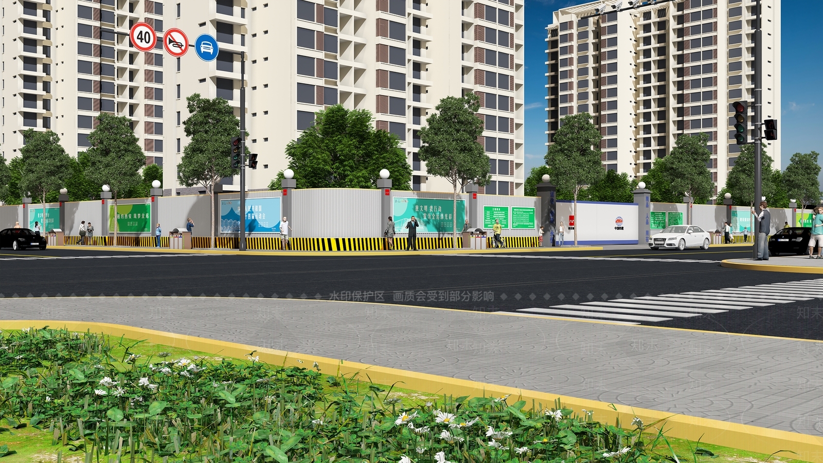 现代道路设施3D模型下载【ID:997472358】