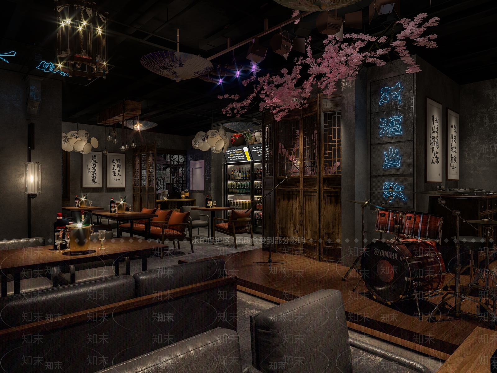 新中式音乐餐厅3D模型下载【ID:497476047】