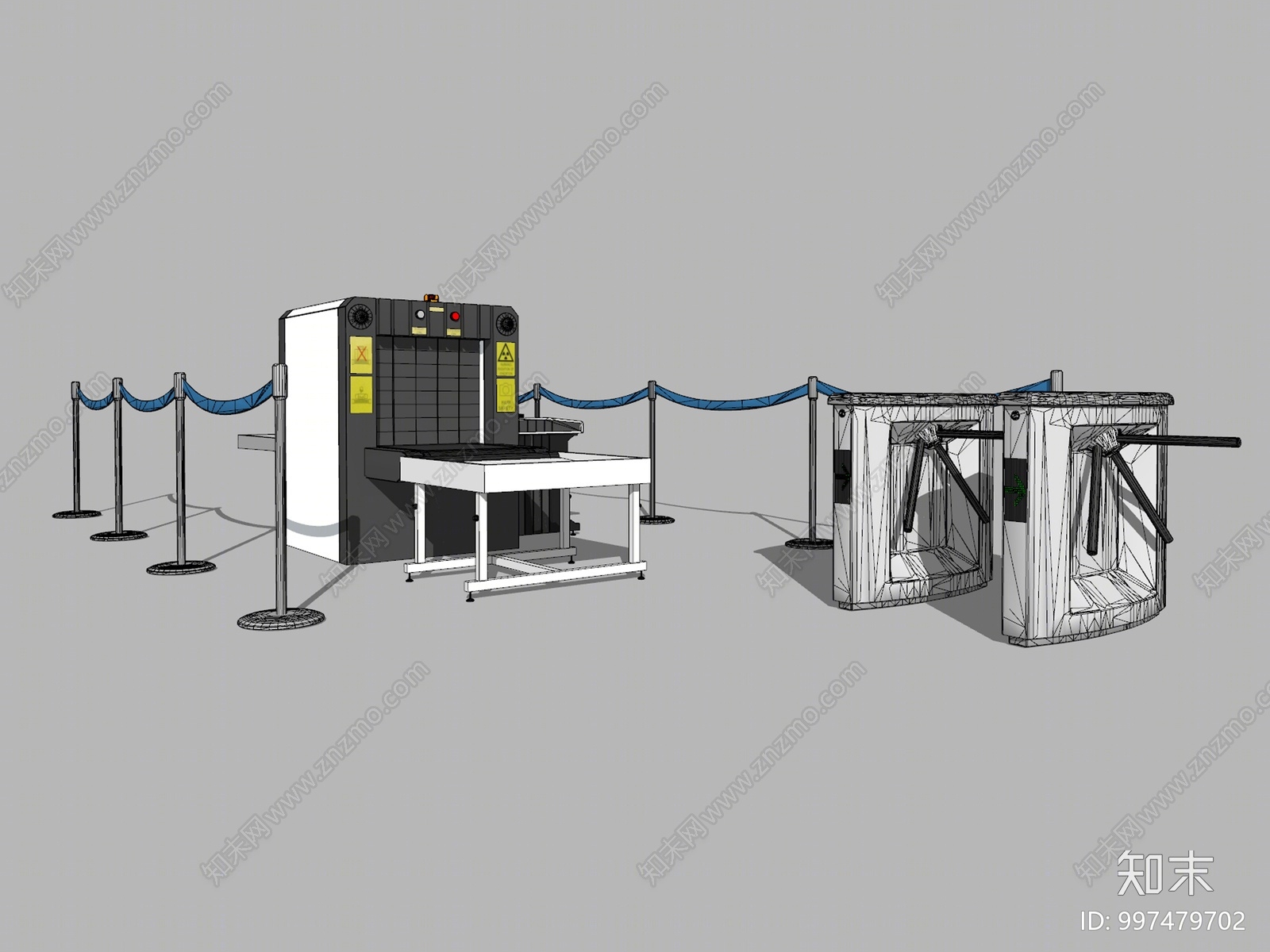 现代地铁安检机SU模型下载【ID:997479702】