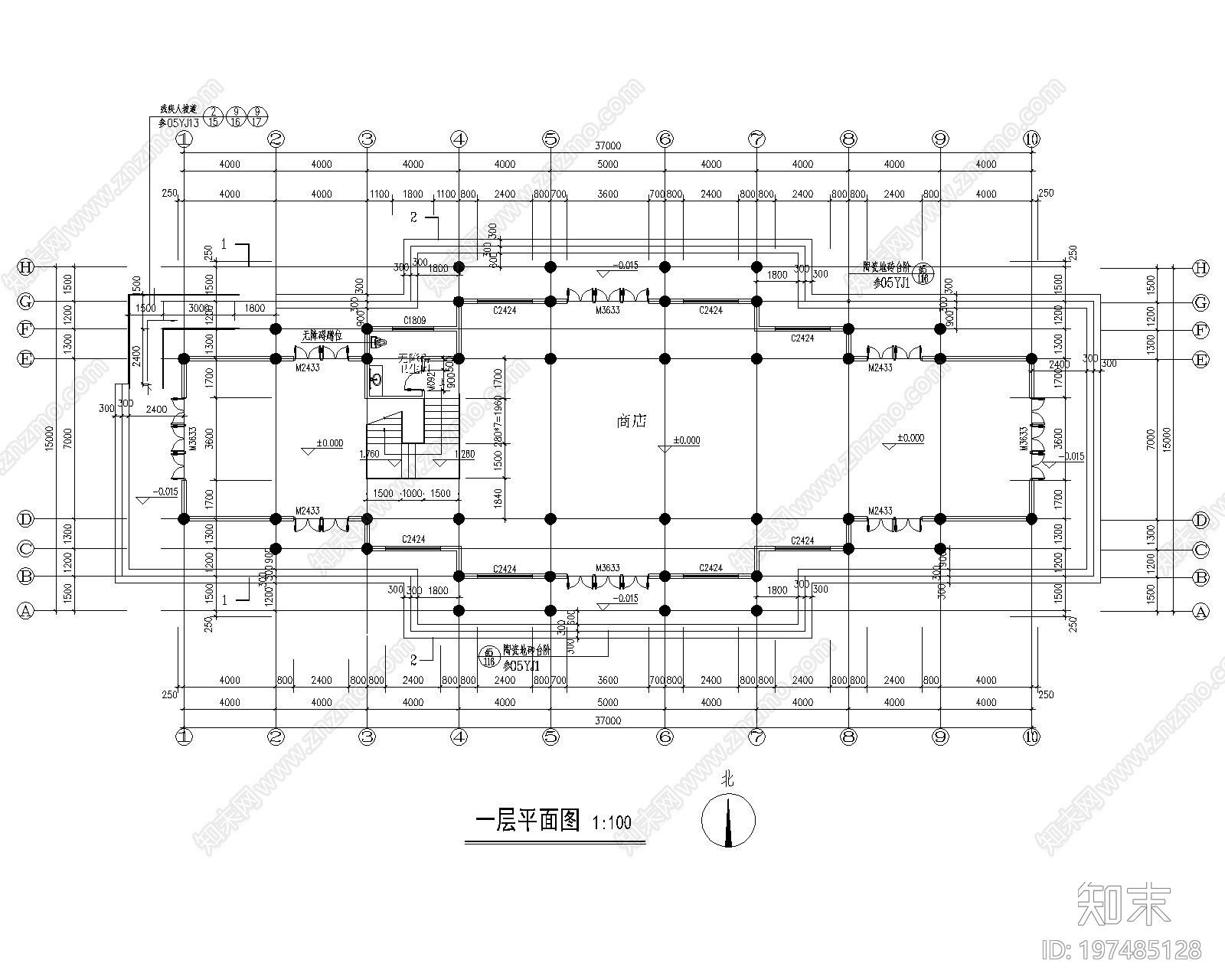 中式三层框架结构古建筑cad施工图下载【ID:197485128】