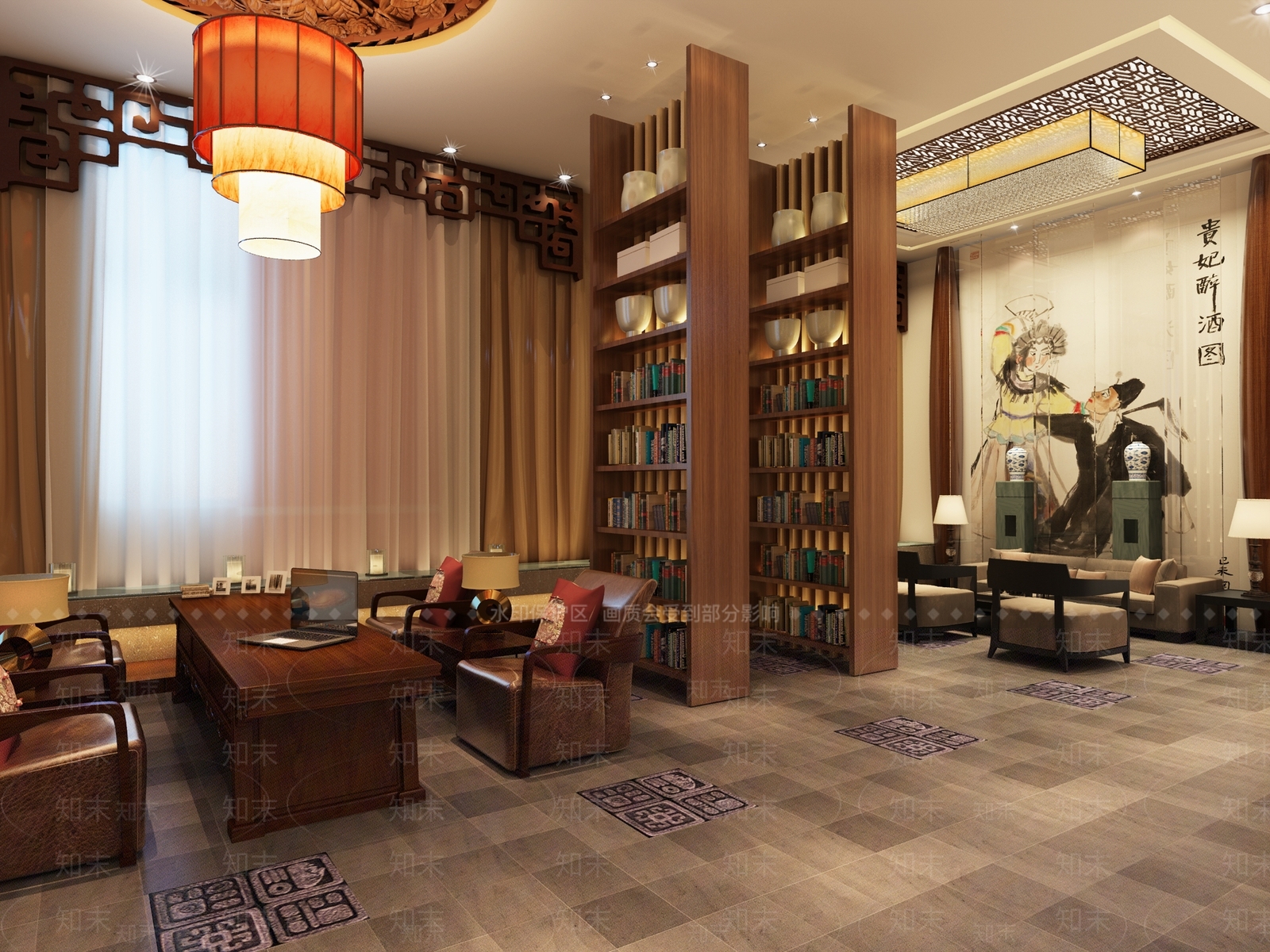 中式茶馆3D模型下载【ID:497485114】