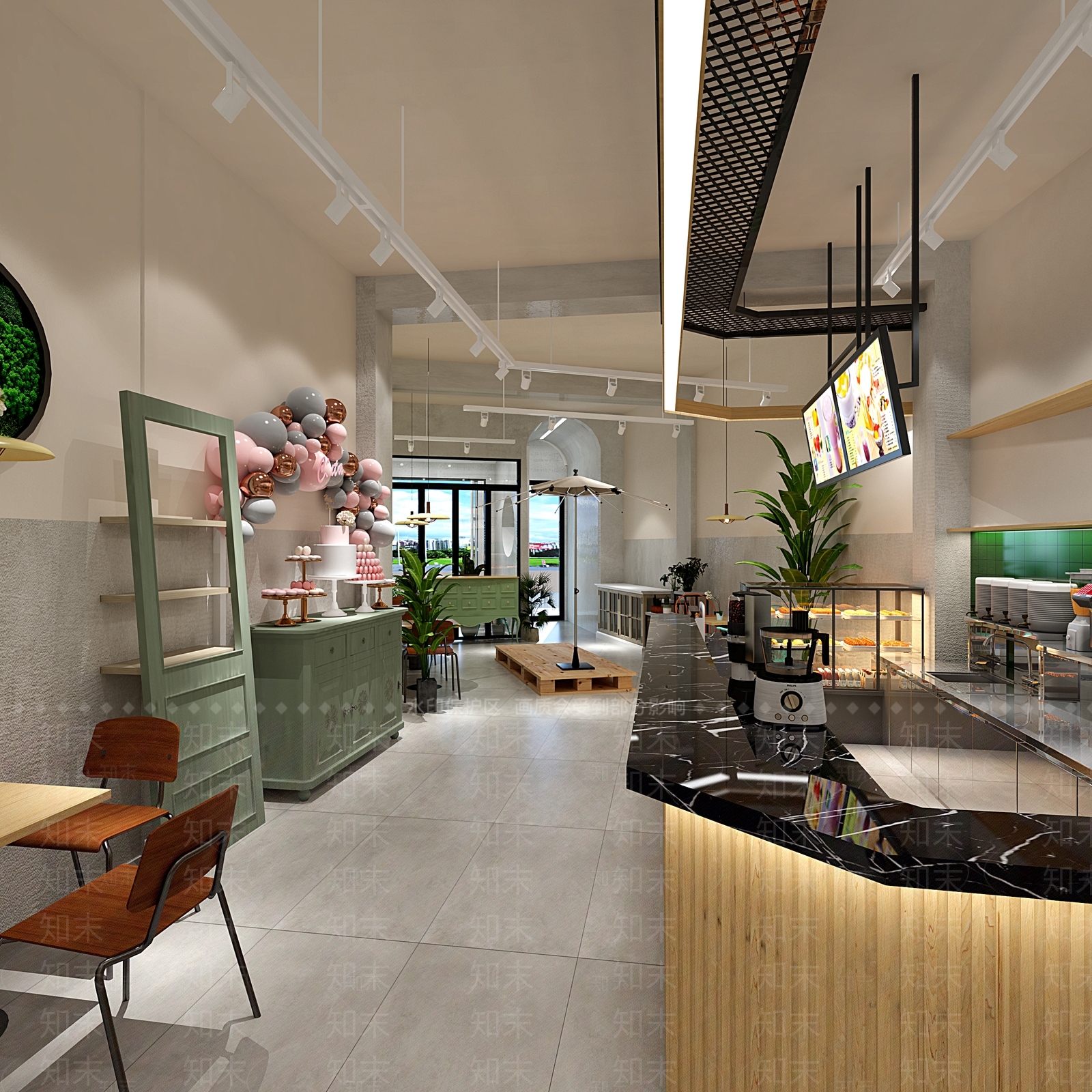 现代复古花店3D模型下载【ID:197495712】
