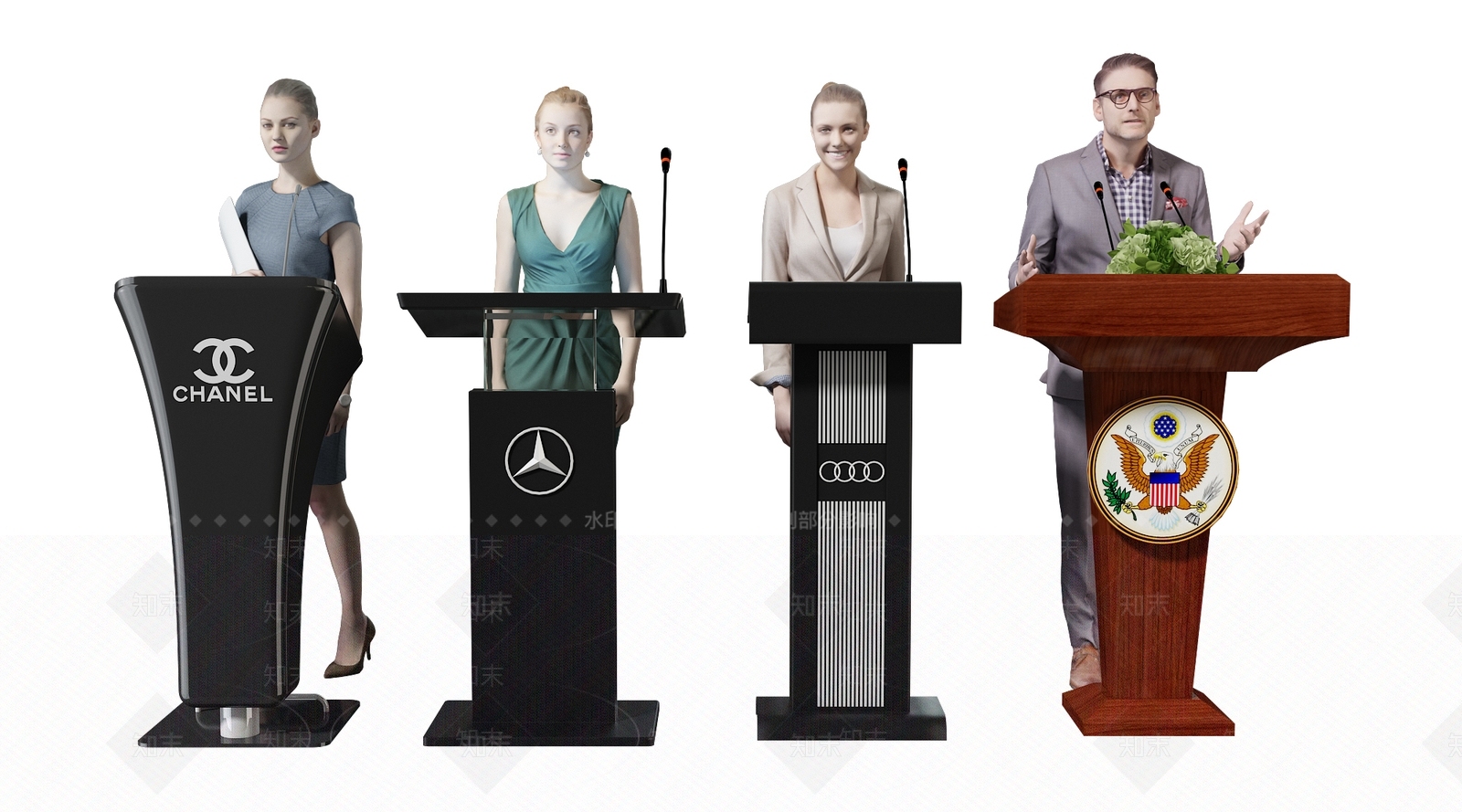 现代演讲台SU模型下载【ID:297510169】