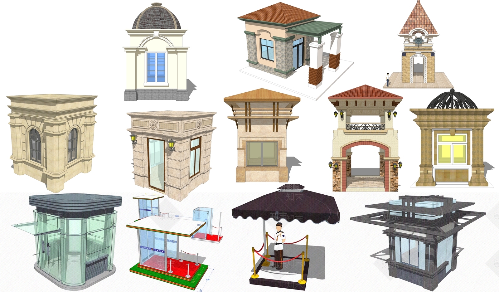 简欧小公建SU模型草图