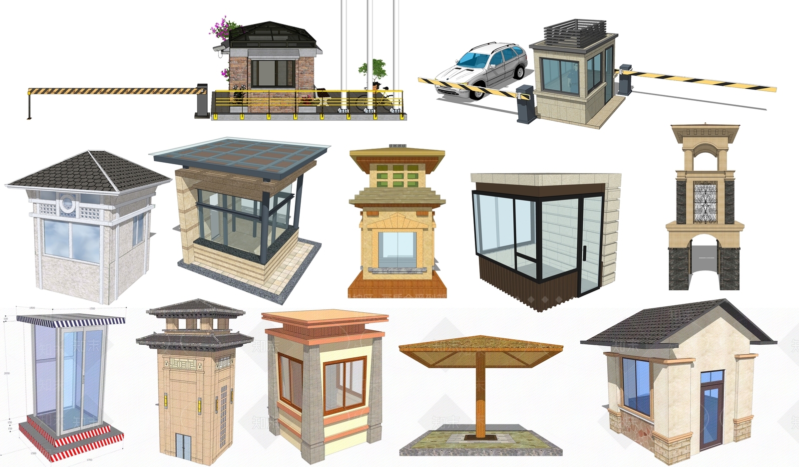 简欧小公建SU模型草图