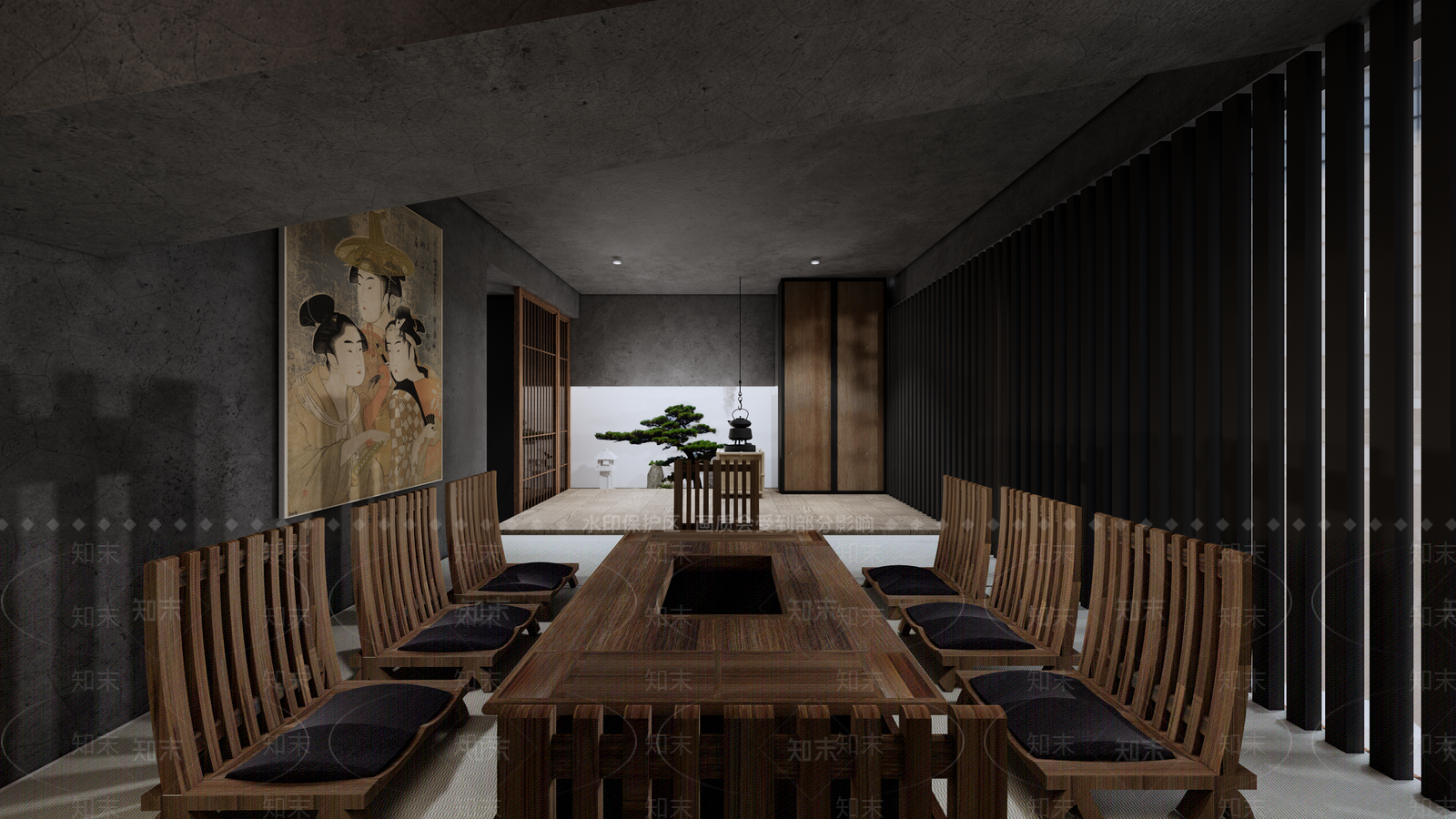 日式茶室SU模型下载【ID:497541909】