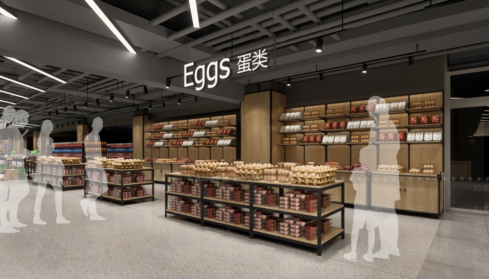 现代超市SU模型下载【ID:897555397】