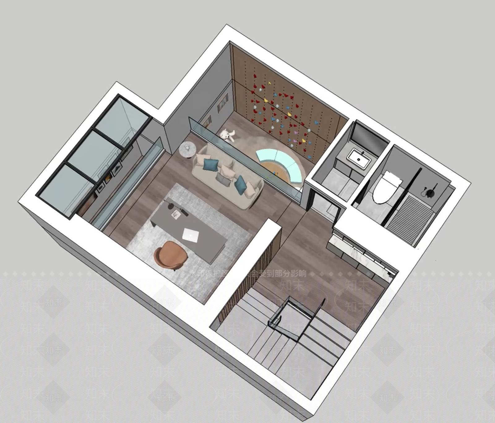 现代儿童玩具房SU模型下载【ID:497598653】