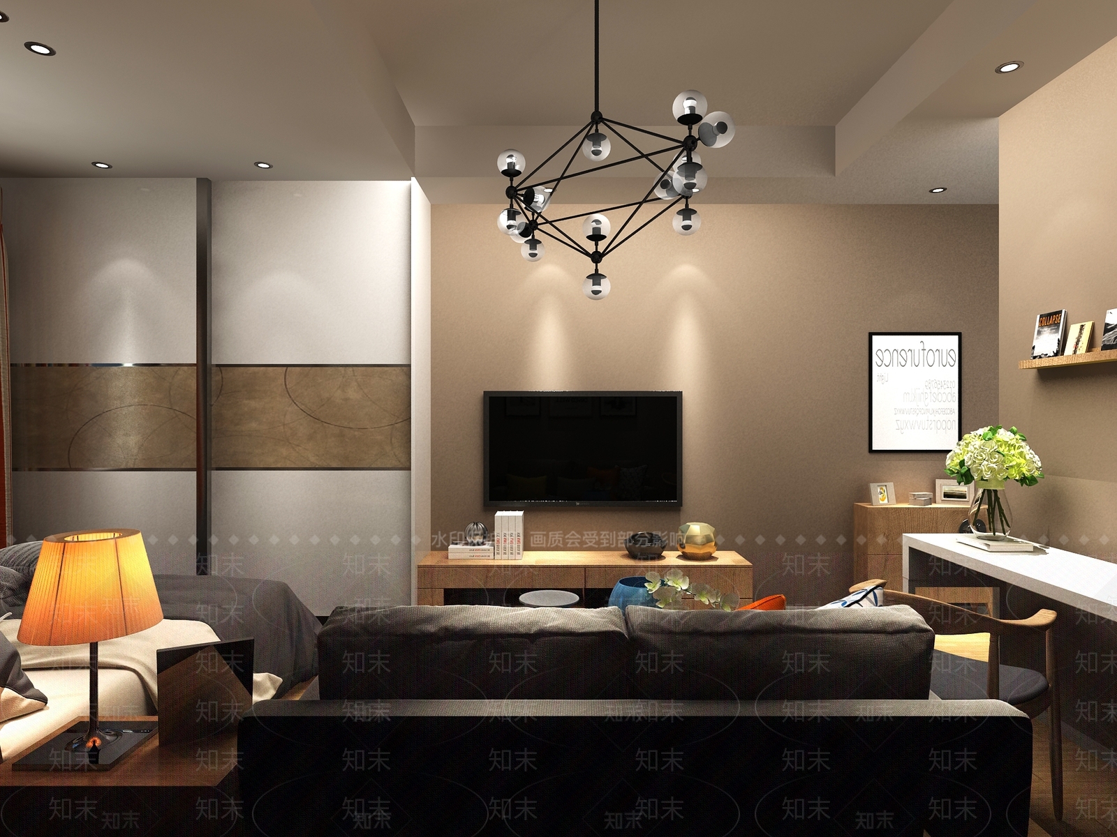 北欧单身公寓3D模型下载【ID:997634734】