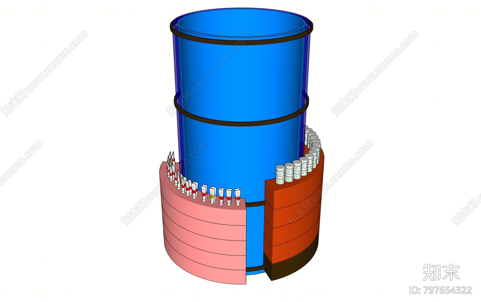 现代化妆品货架SU模型下载【ID:797654322】