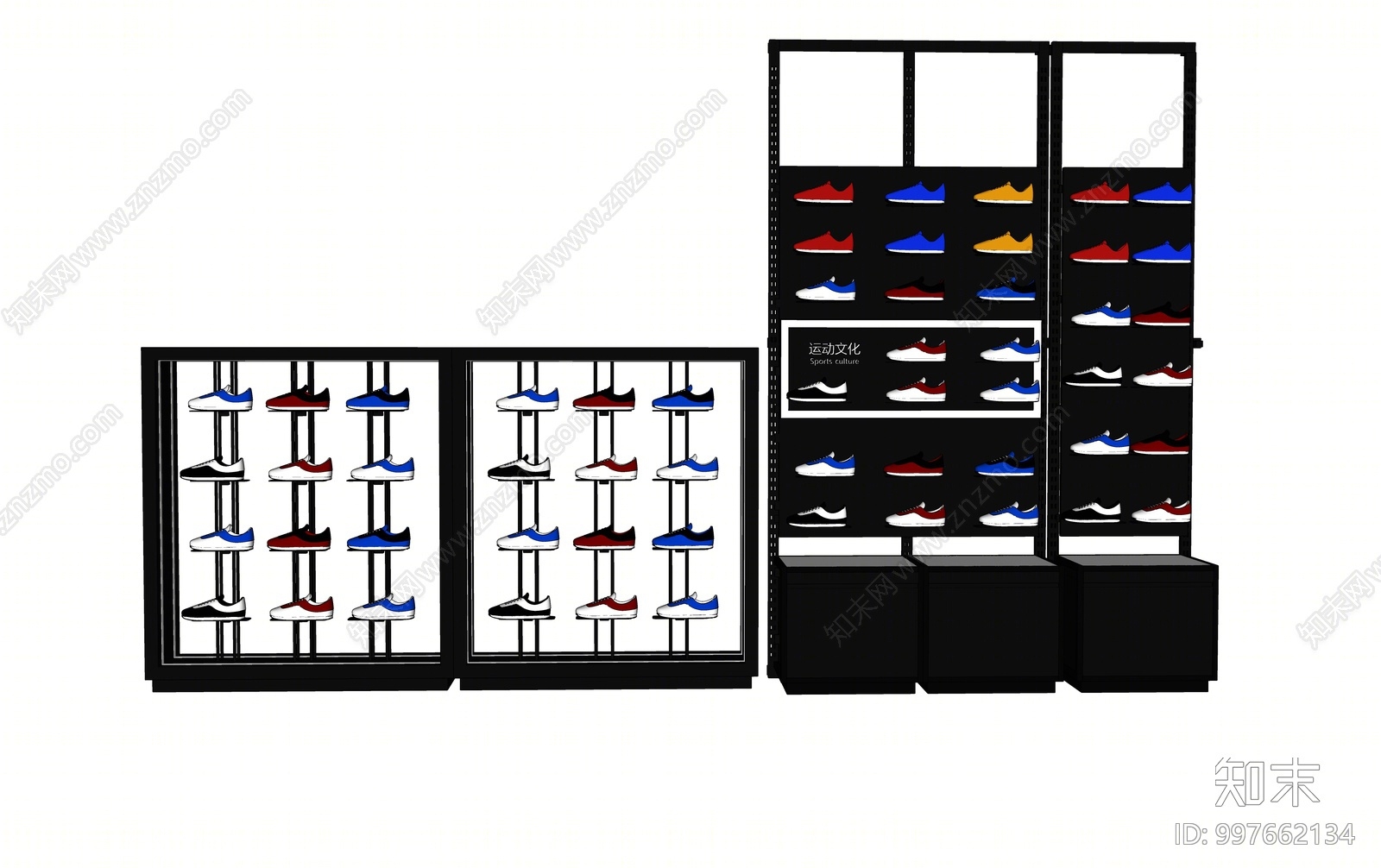 现代鞋店货架SU模型下载【ID:997662134】