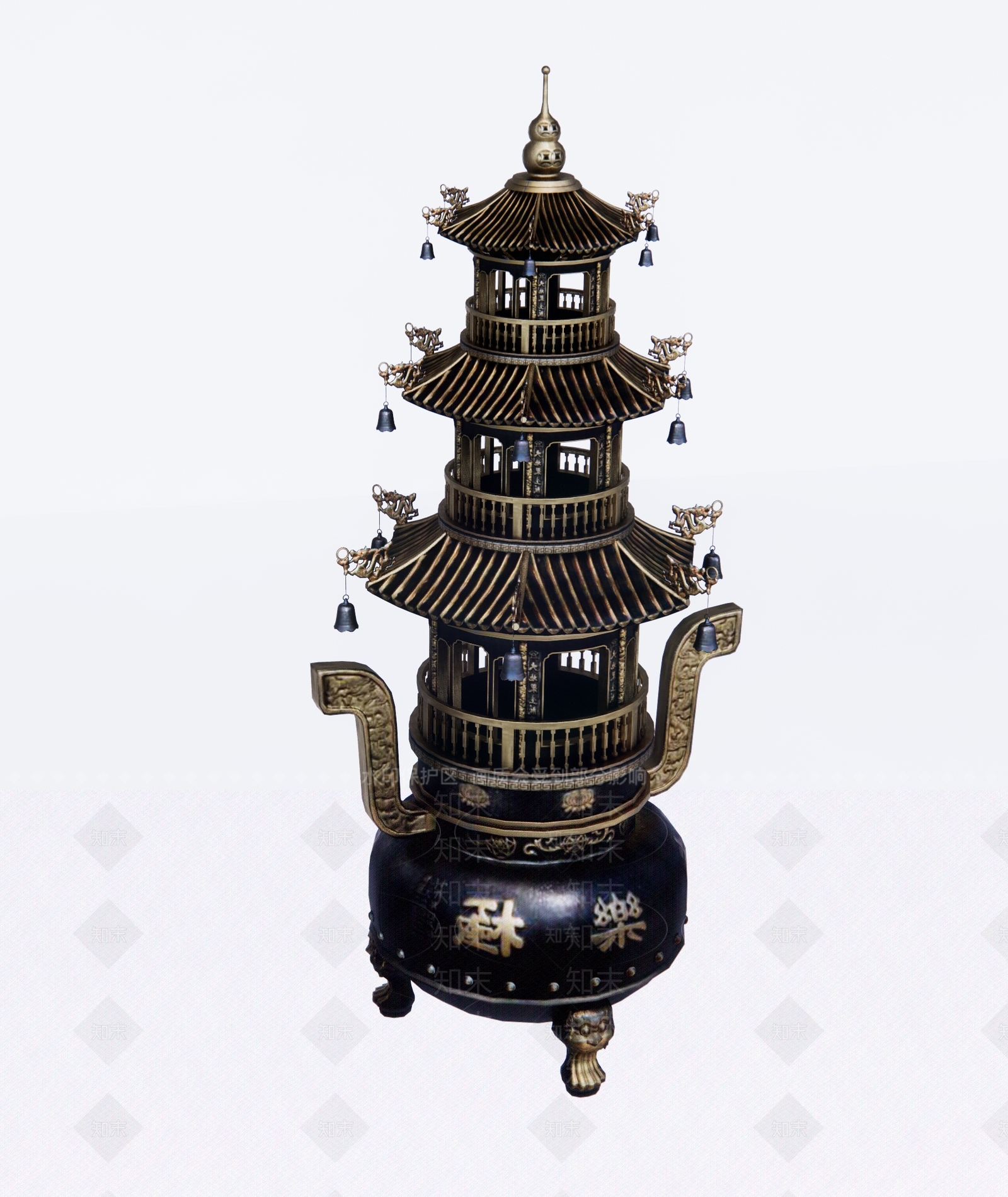 中式摆件SU模型草图