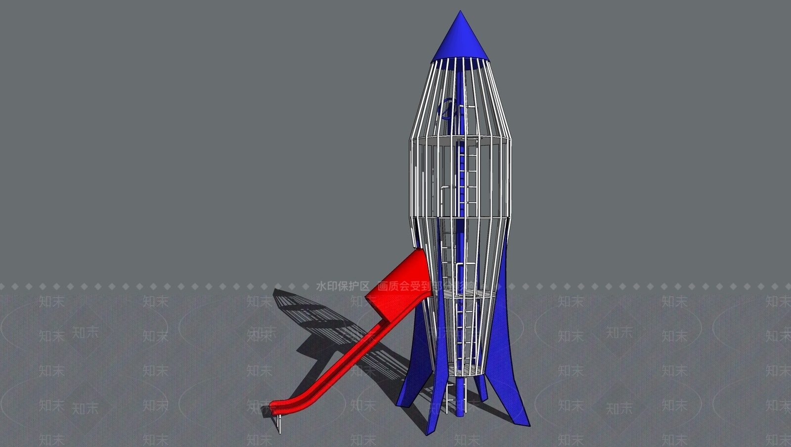 现代儿童滑梯SU模型下载【ID:797690693】