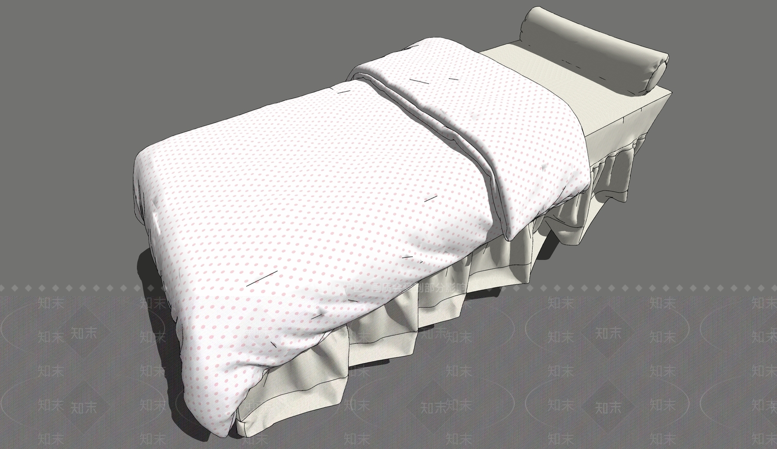 现代单人床SU模型下载【ID:597691112】