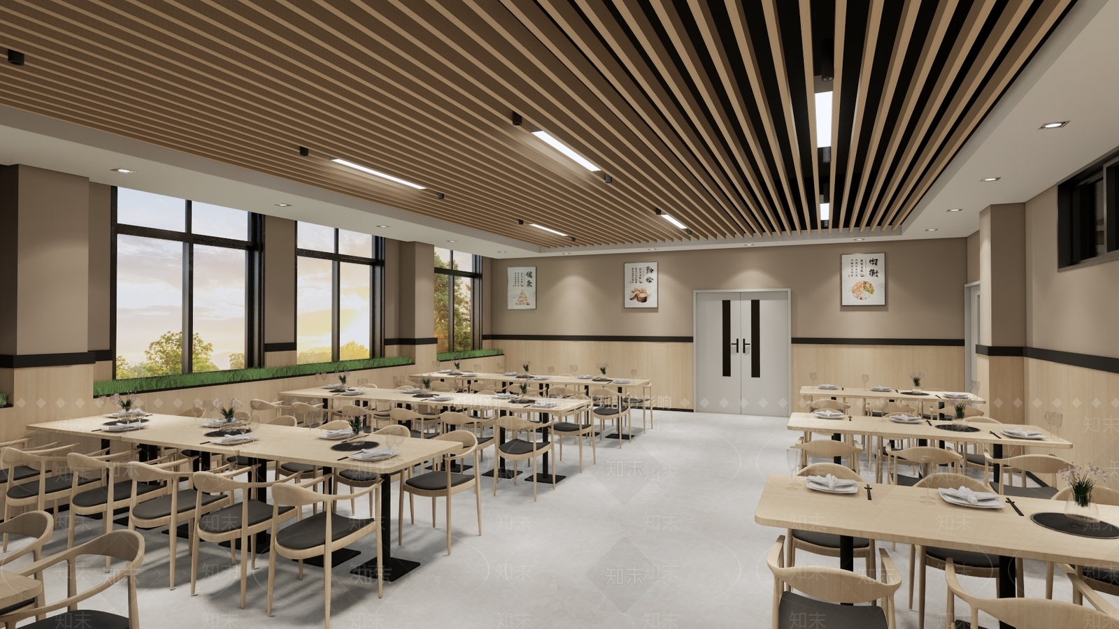 新中式食堂SU模型下载【ID:997703774】