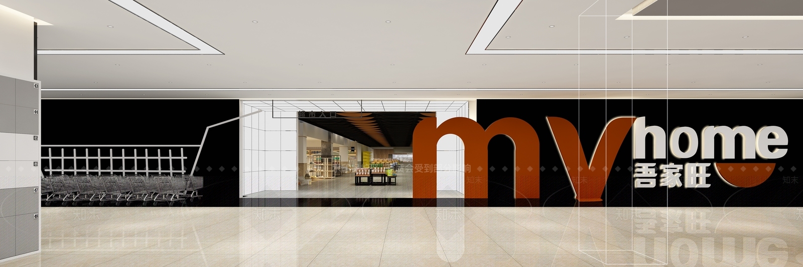 现代超市入口3D模型下载【ID:597744360】