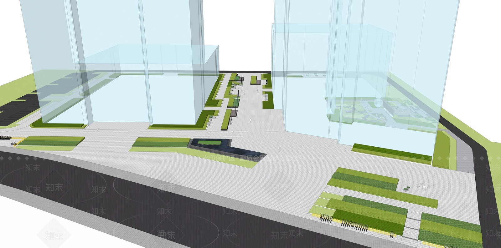 现代大学广场SU模型下载【ID:597747809】