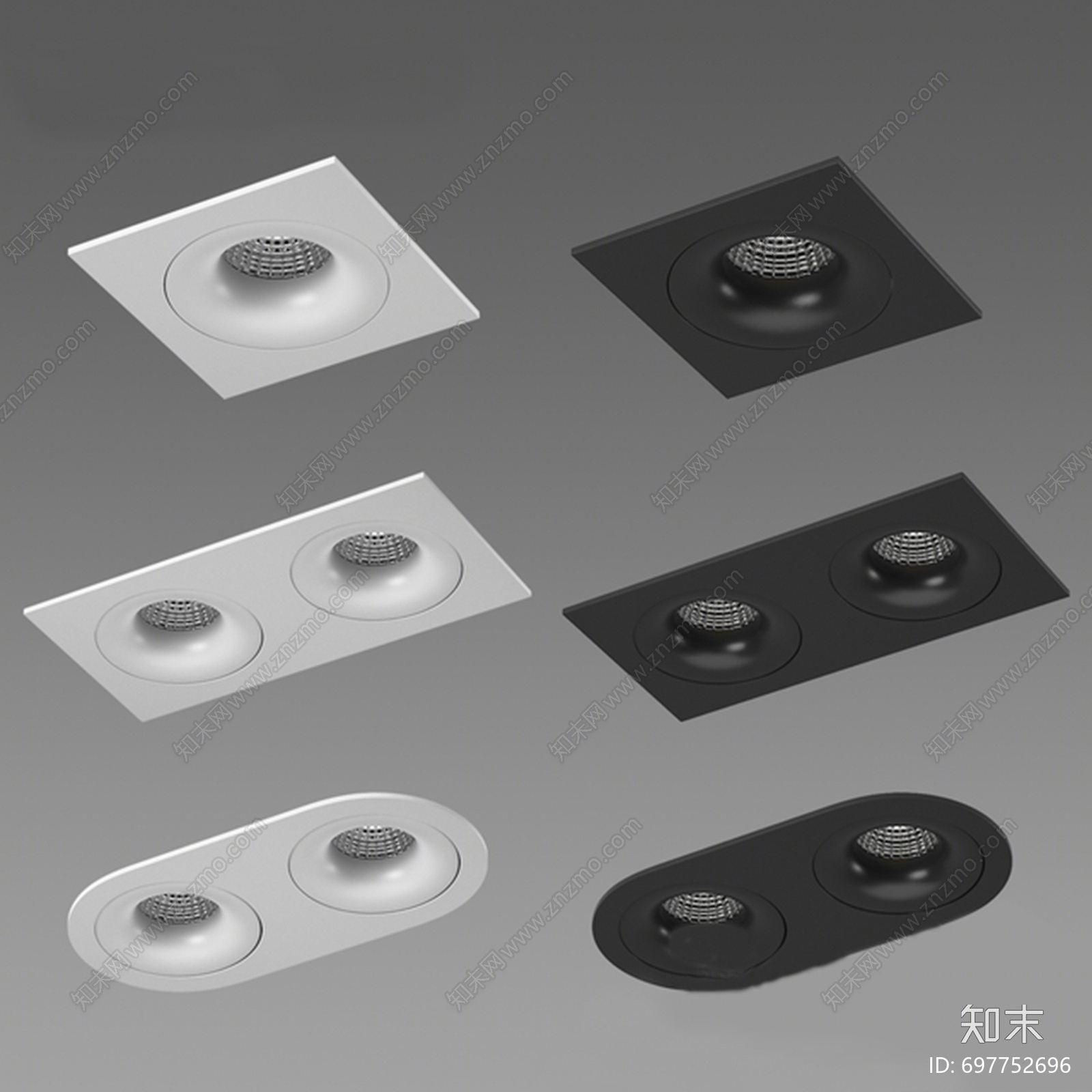 现代筒灯射灯3D模型下载【ID:697752696】