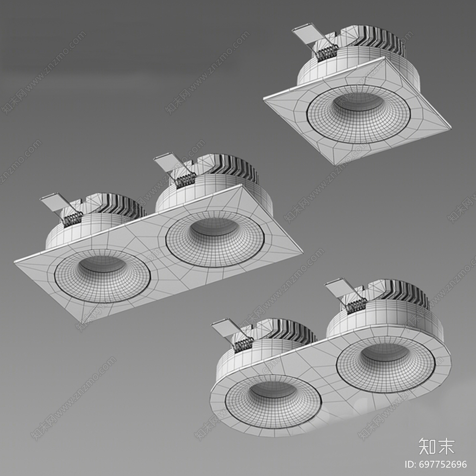 现代筒灯射灯3D模型下载【ID:697752696】