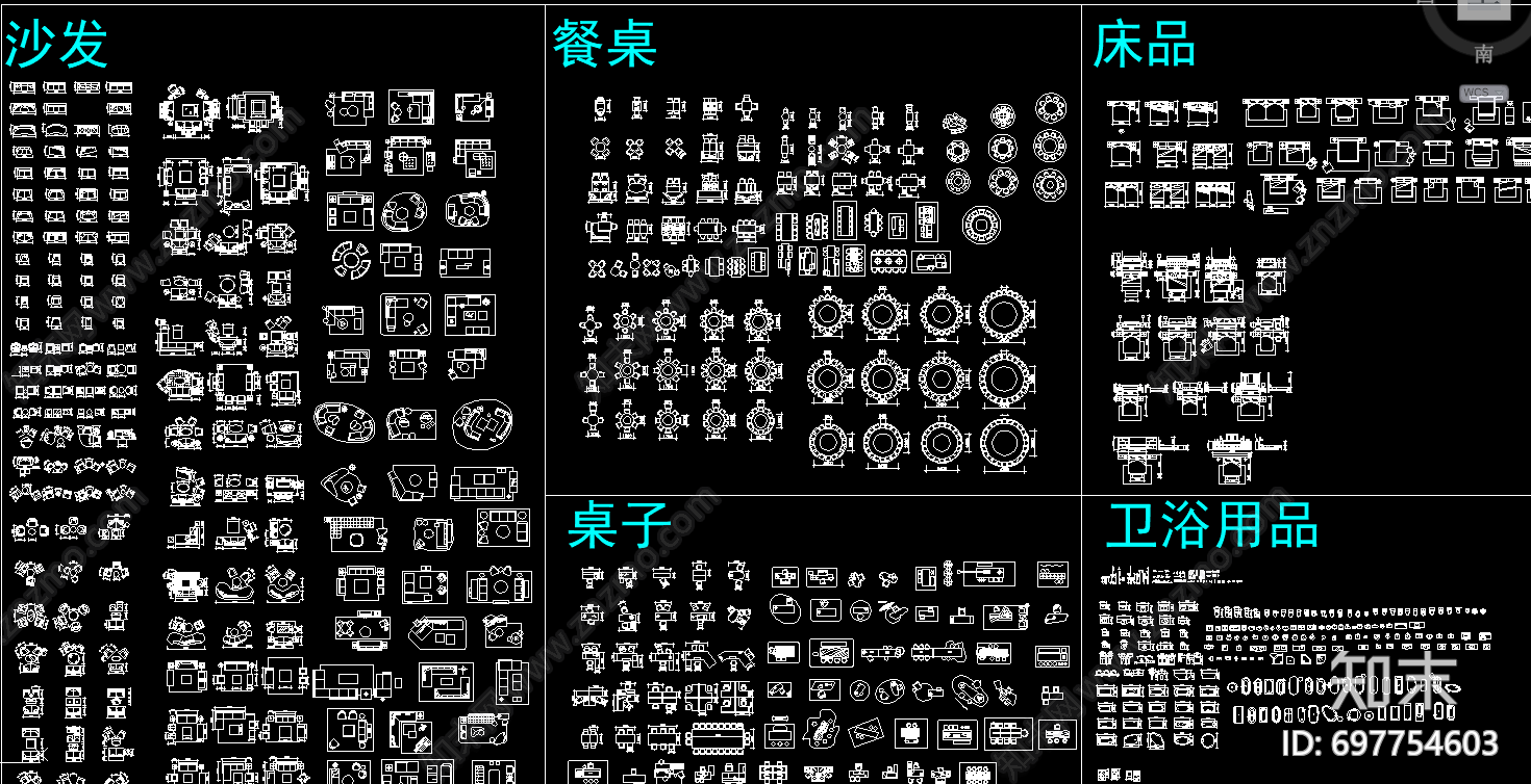 梁志天家具综合图块施工图下载【ID:697754603】