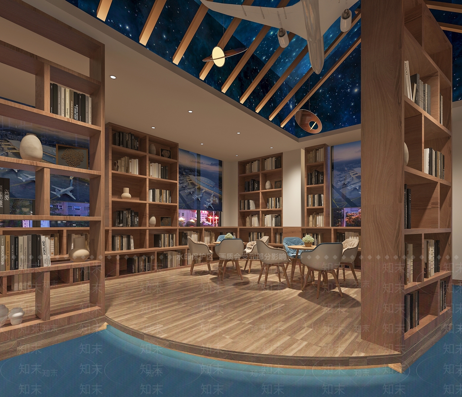 现代图书馆3D模型下载【ID:897778258】