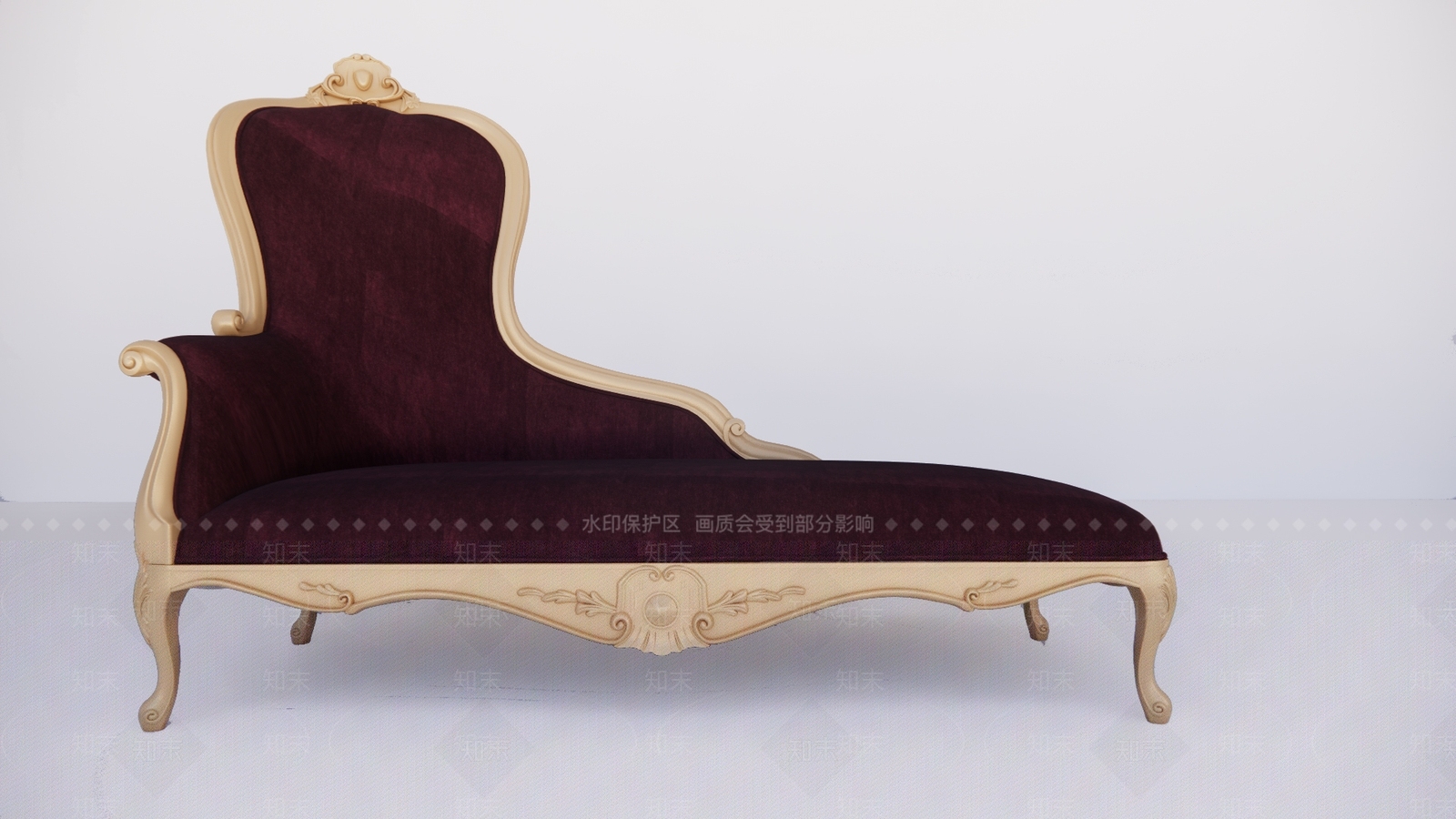 欧式贵妃椅SU模型下载【ID:497779496】