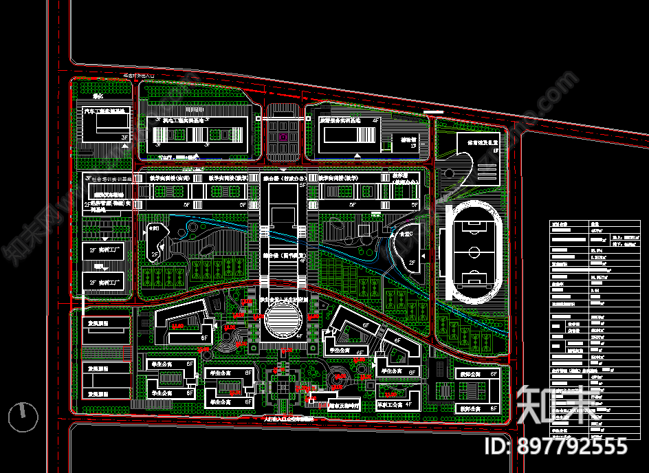 威海职业中等学校cad施工图下载【ID:897792555】