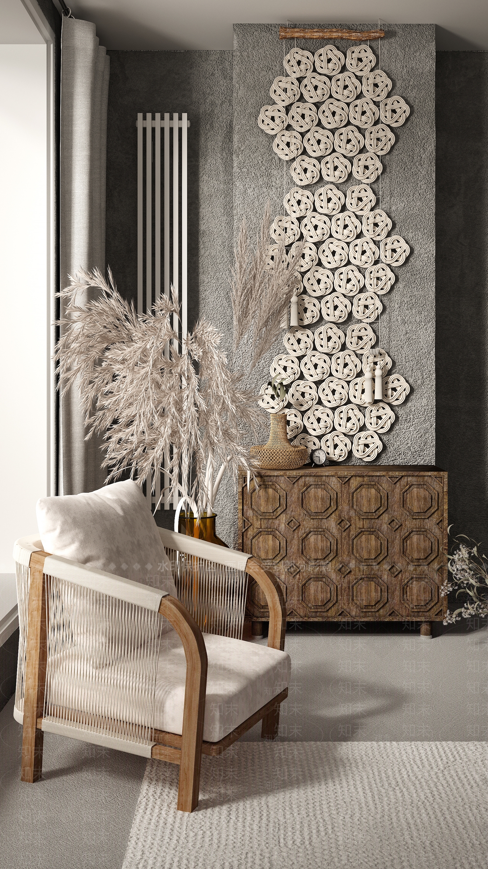 【3D悬赏模型】侘寂风单人沙发3D模型下载【ID:997887644】