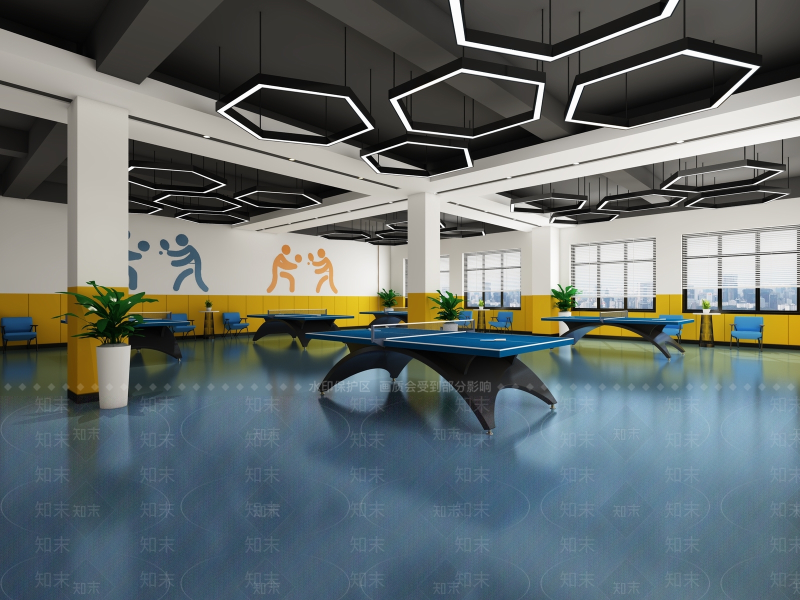 现代乒乓球馆3D模型下载【ID:397867803】