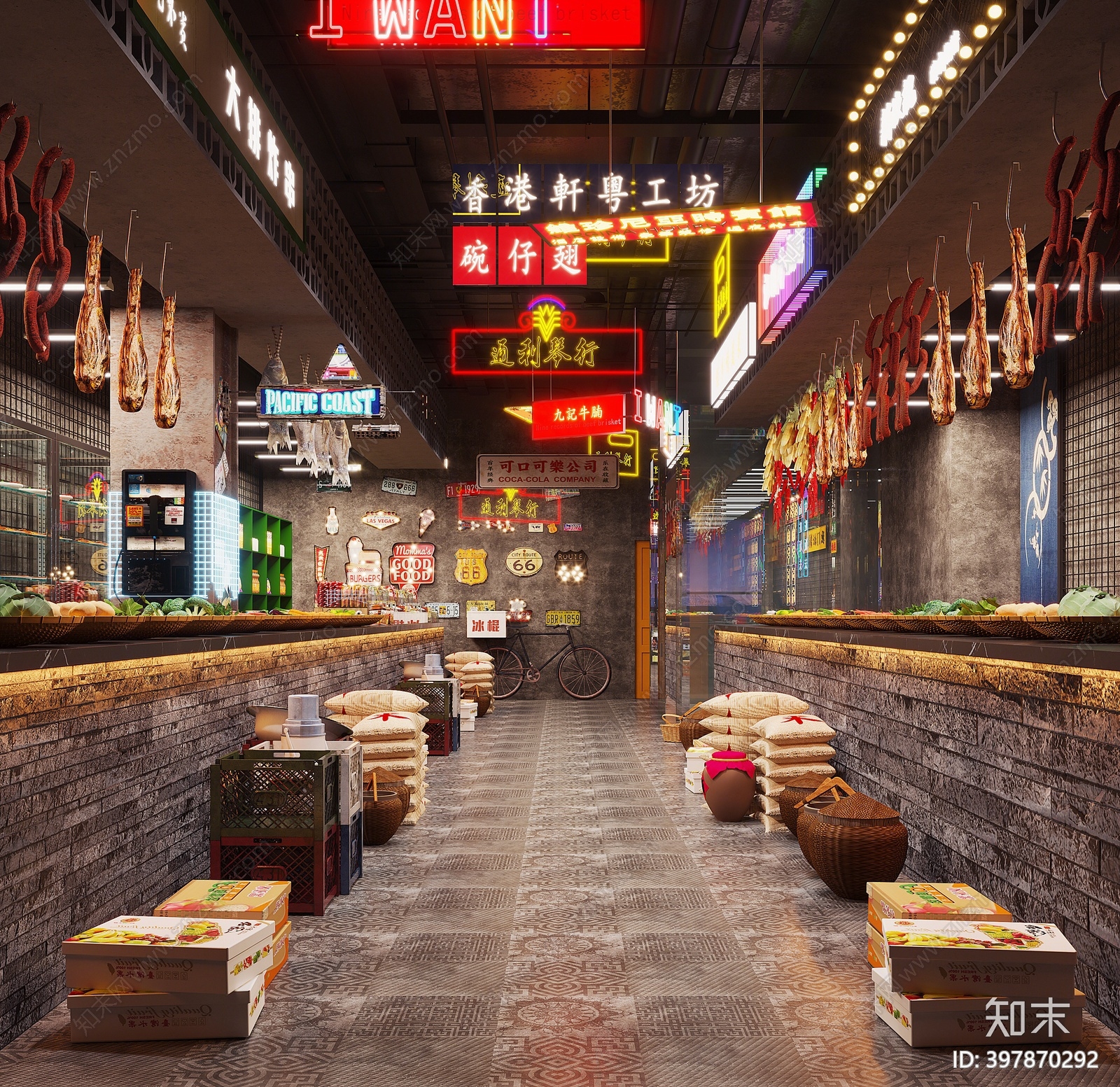 工业风火锅店3D模型下载【ID:397870292】