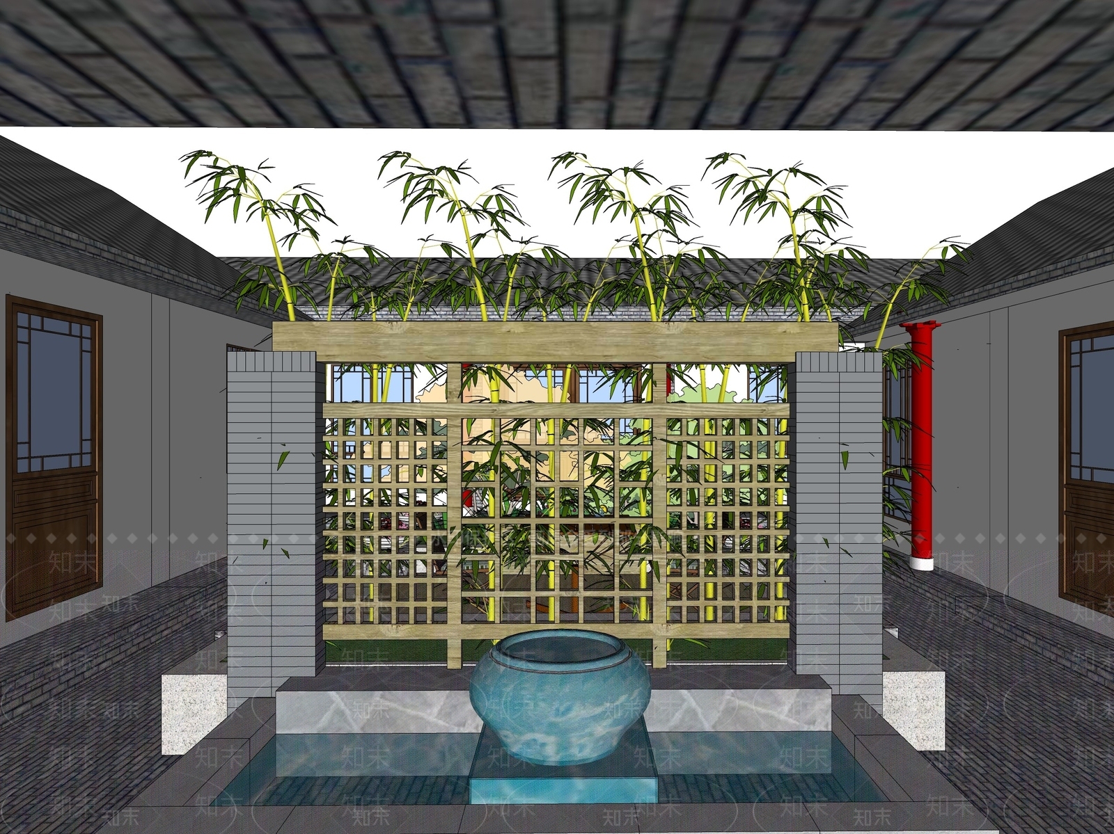 中式四合院SU模型下载【ID:397876258】