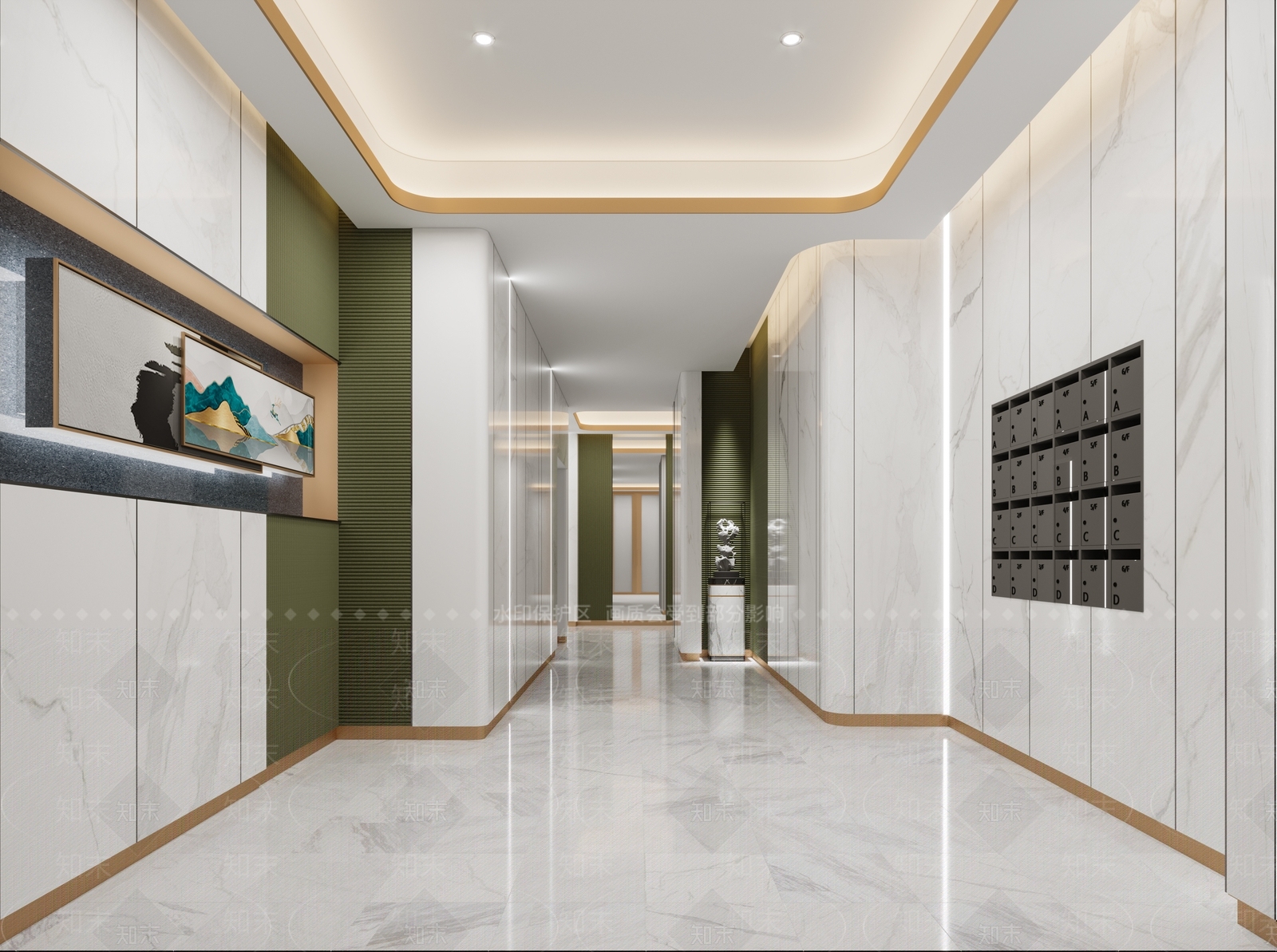 现代电梯间3D模型下载【ID:497880933】