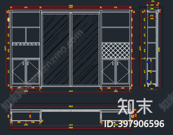 新中式家具cad施工图下载【ID:397906596】