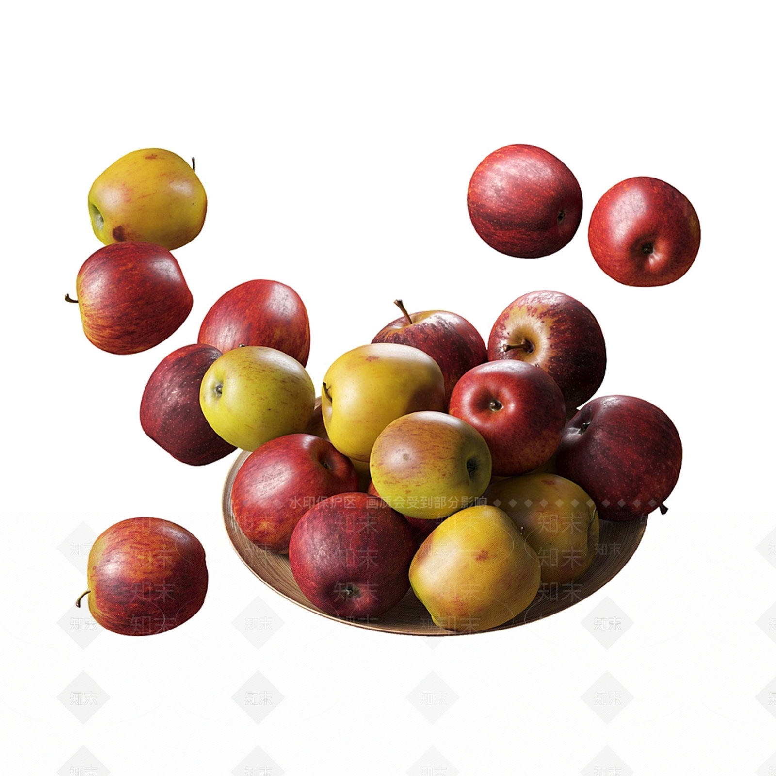 现代苹果水果3D模型下载【ID:997922897】