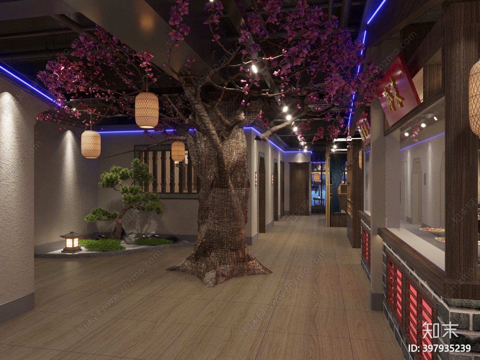 新中式火锅店3D模型下载【ID:397935239】