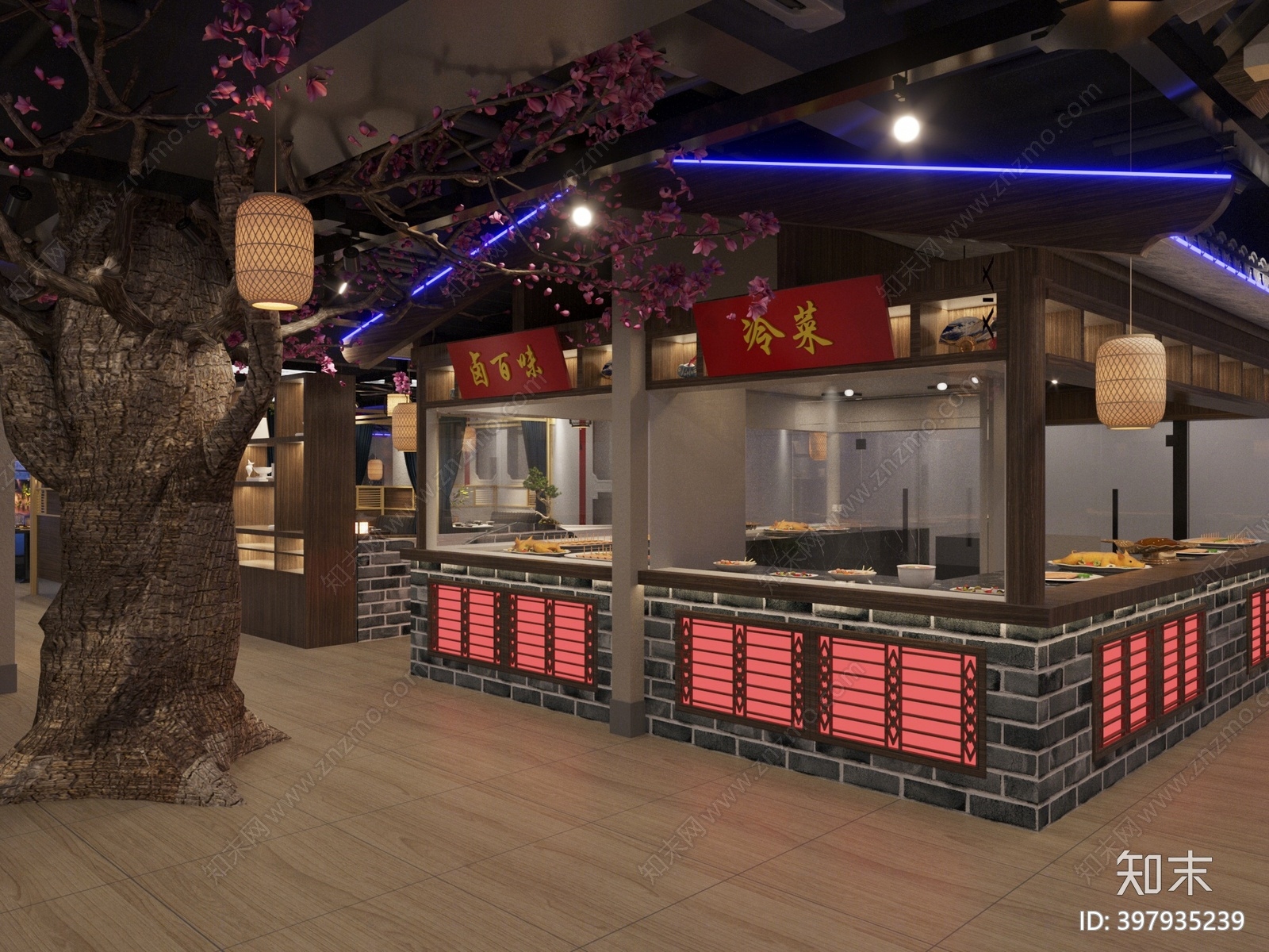 新中式火锅店3D模型下载【ID:397935239】