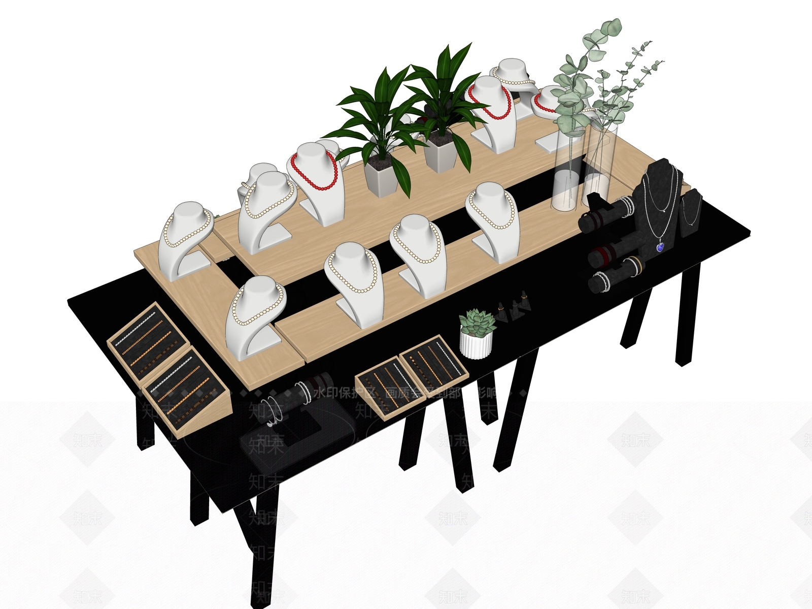 现代珠宝展架SU模型下载【ID:797939177】