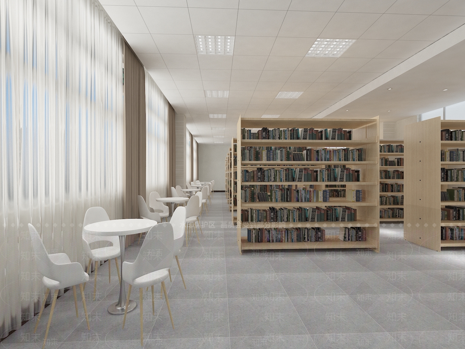 现代图书馆3D模型下载【ID:897940239】