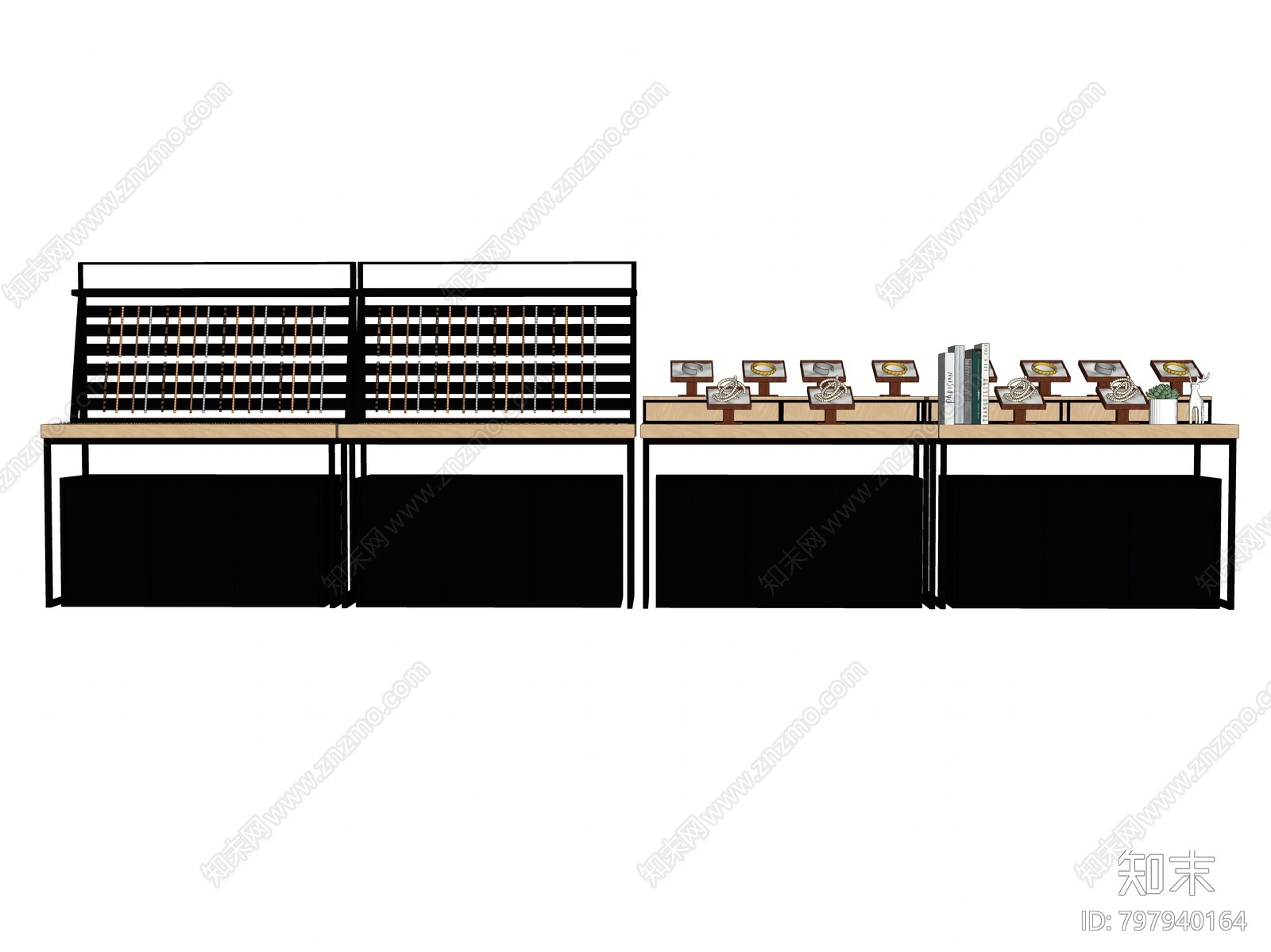 现代珠宝展柜SU模型下载【ID:797940164】