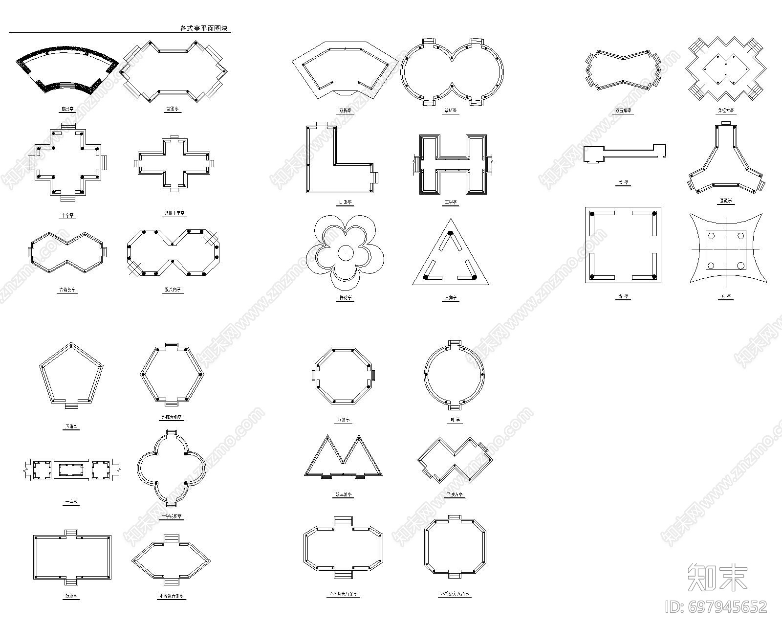 亭子施工图下载【ID:697945652】